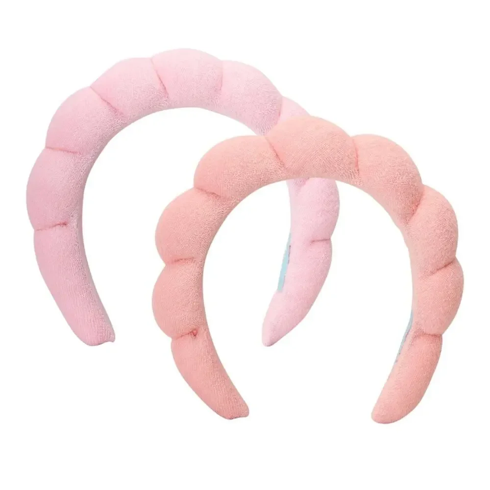 6-pack Spa Headbands for Women Ladies Puffy Makeup Headband 3‎ Colors Pink Black